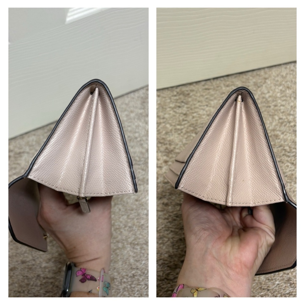 Michael Kors MK envelope clutch wallet on chain WOC cream blush gold cute EUC - Picture 13 of 17